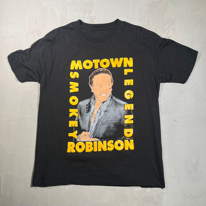 Motown Smokey Robinson Black Tee Size Large USED v18963