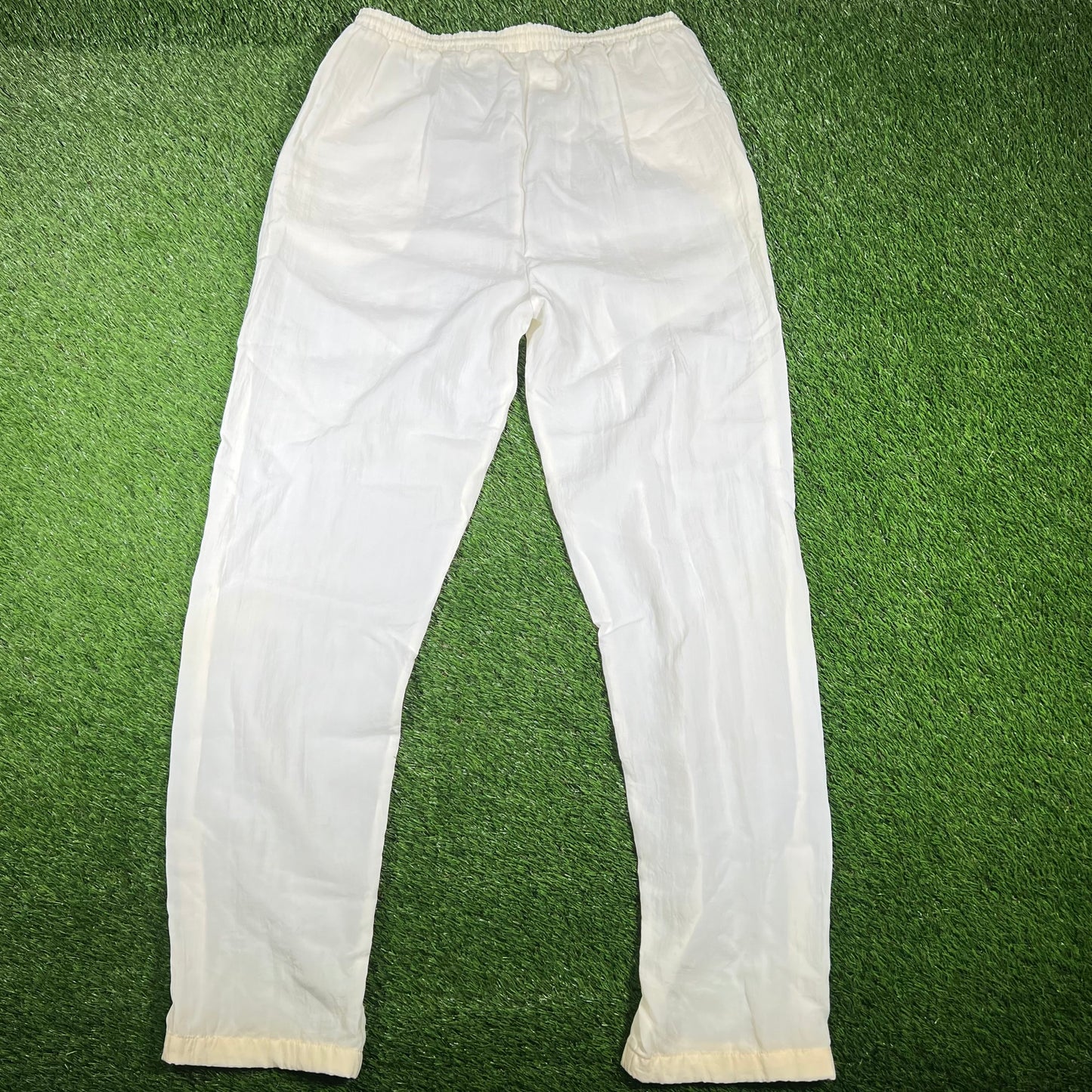 1990s New Balance White Nylon Track Pants Size Large USED v17028