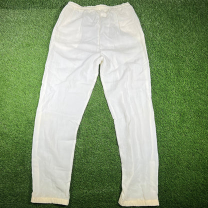 1990s New Balance White Nylon Track Pants Size Large USED v17028