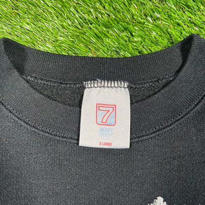1990s Logo 7 Black Desert Storm Crewneck Size XL USED v16848