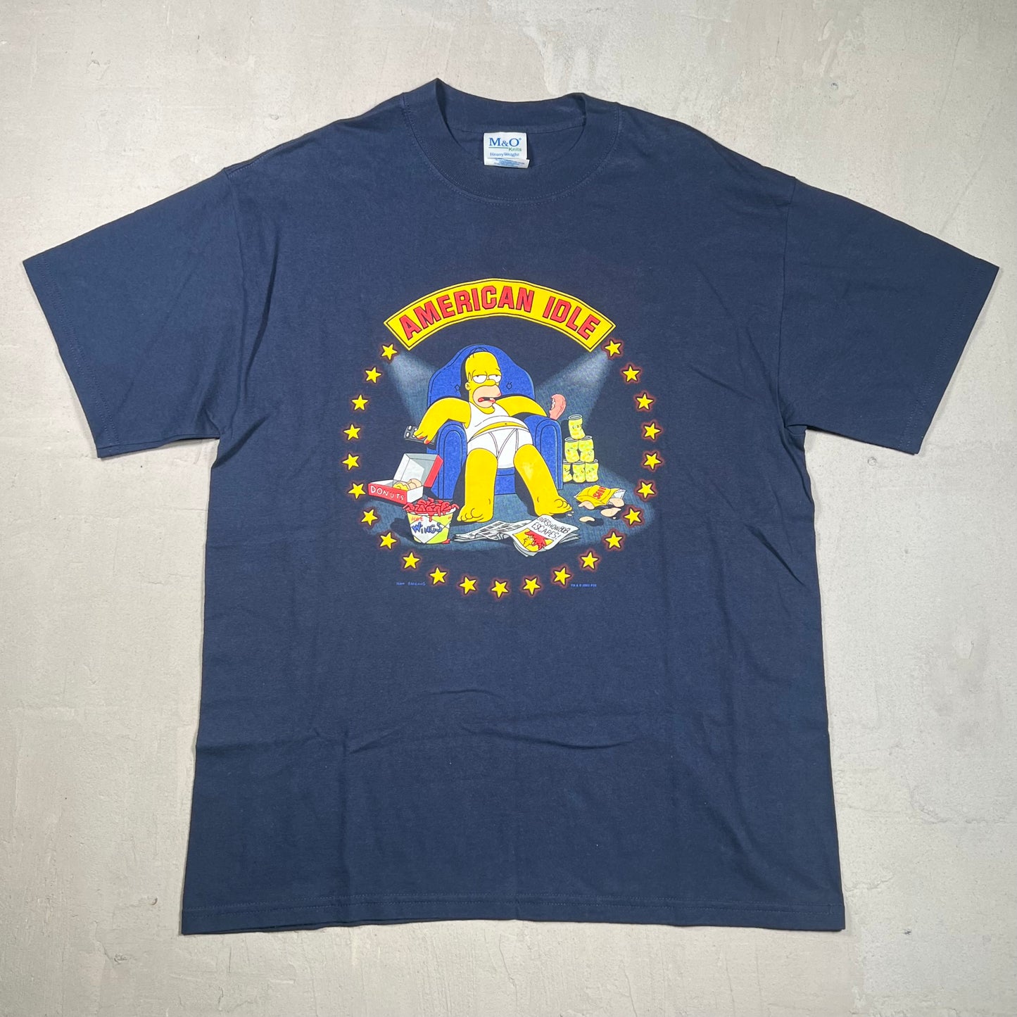 2003 simpson american idle tee navy Size Large USED v12619