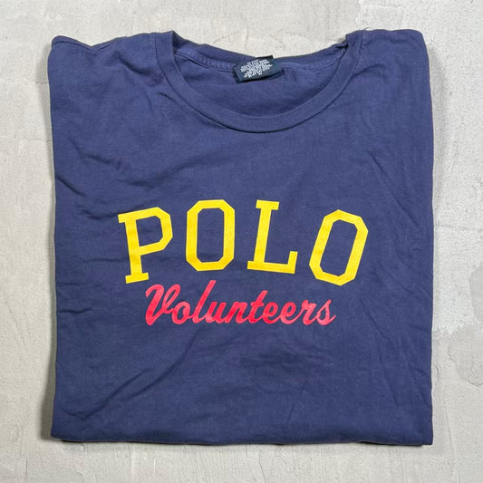 Y2K Polo Ralph Lauren "Polo Volunteers" Navy Tee Size Large USED v20080