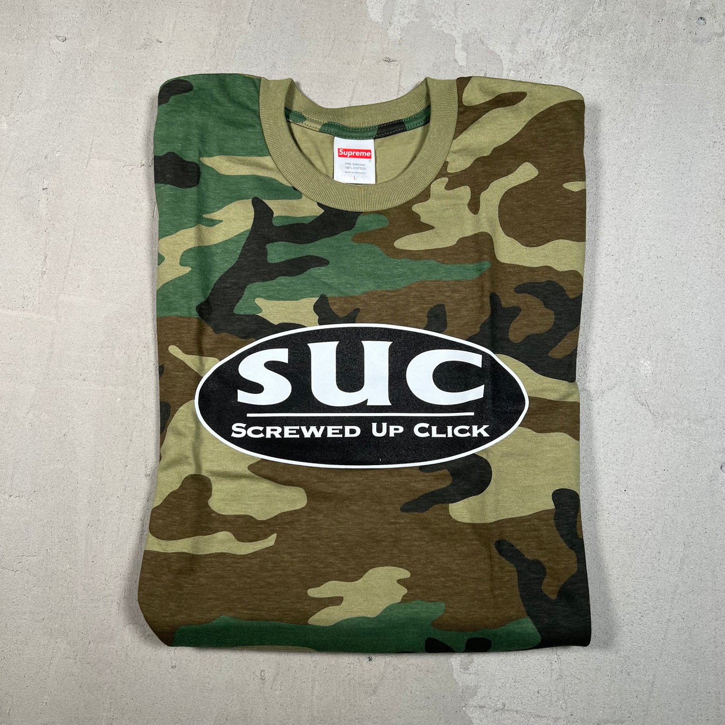 Supreme DJ Screw SUC Camo Tee Size Large NEW x17421