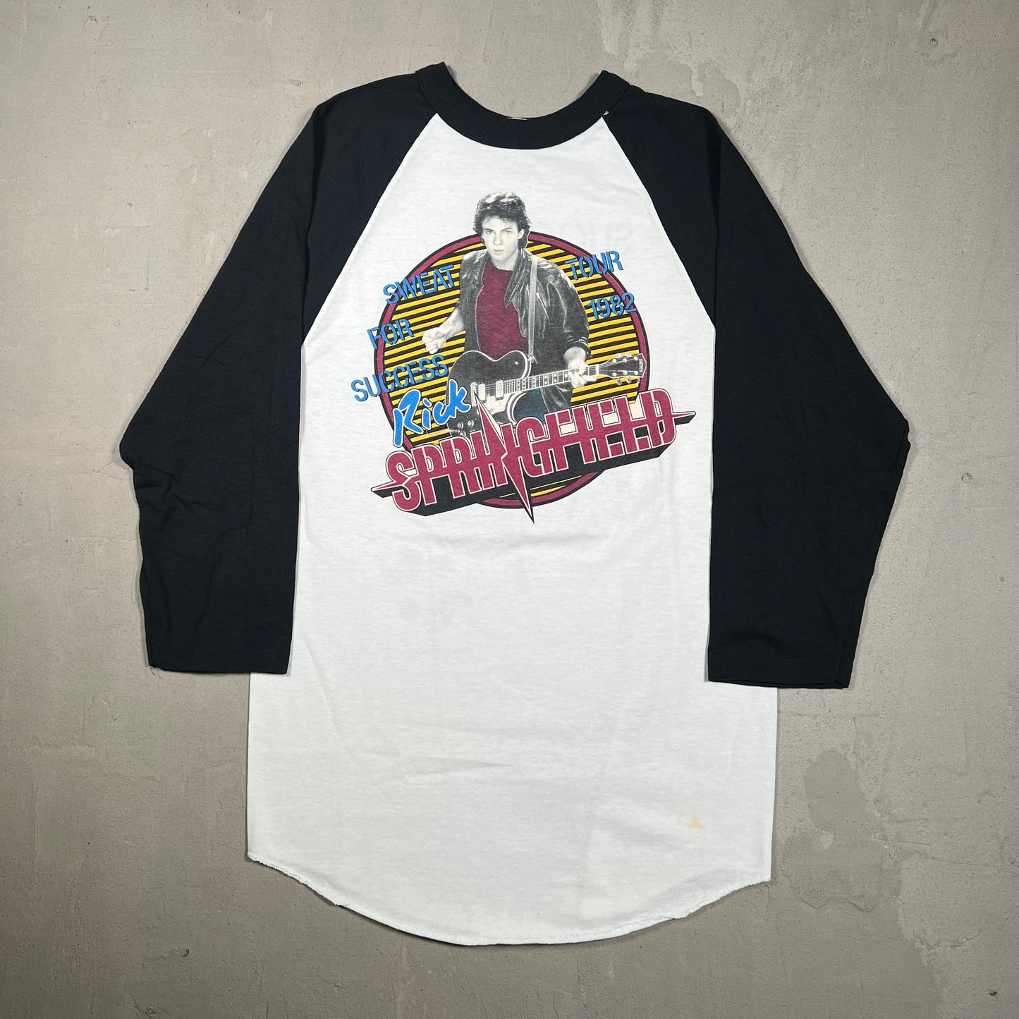 1982 Rick Springfield Sweat For Success Tour White Longsleeve Size Small USED v19310