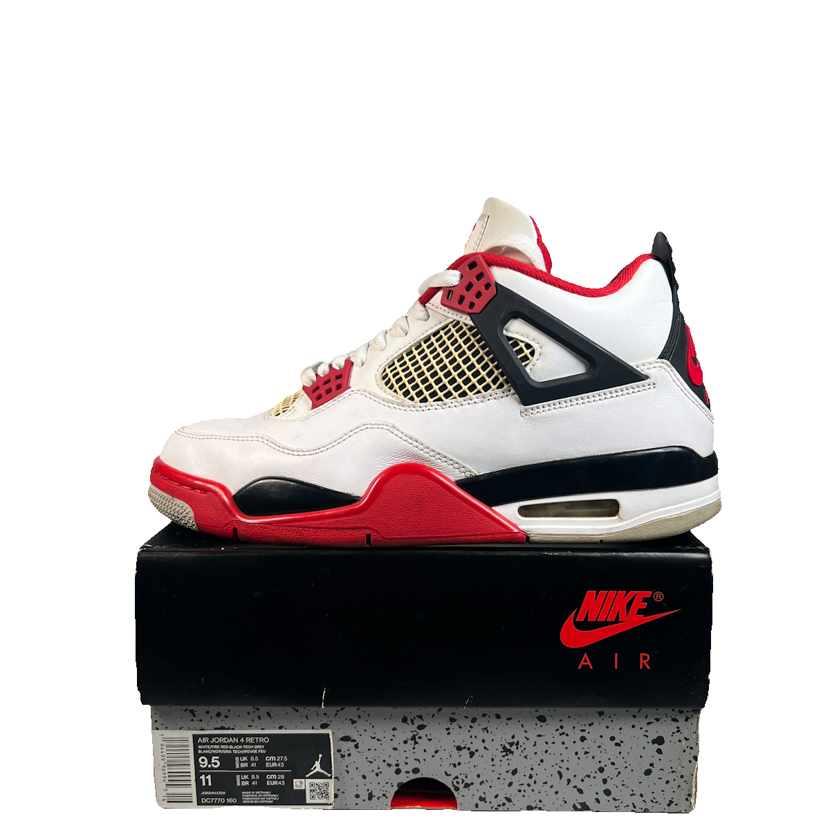 Jordan 4 Fire Red (2020) Size 9.5 USED s23241