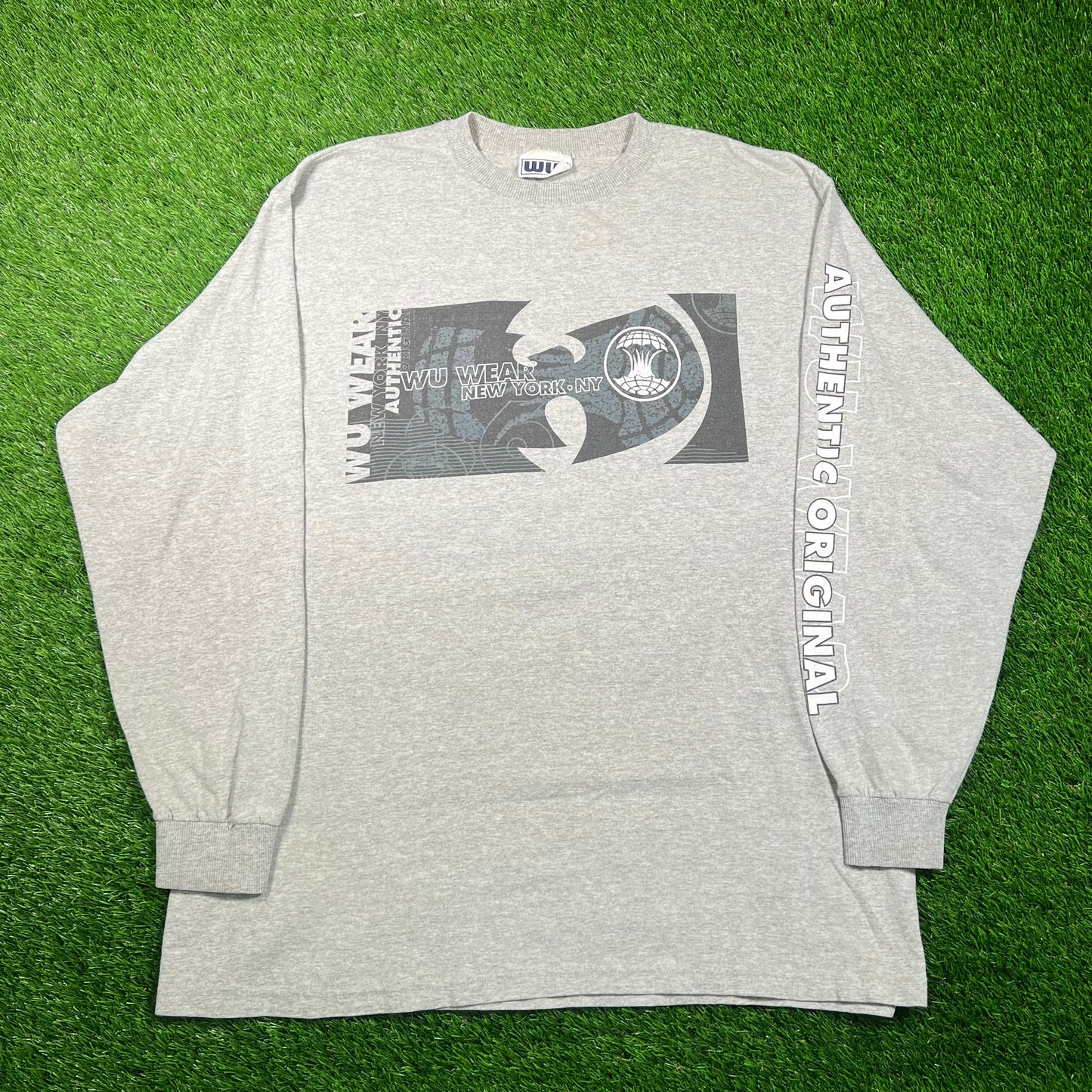 1990s Wu Wear Grey Longsleeve Size XL USED v18789
