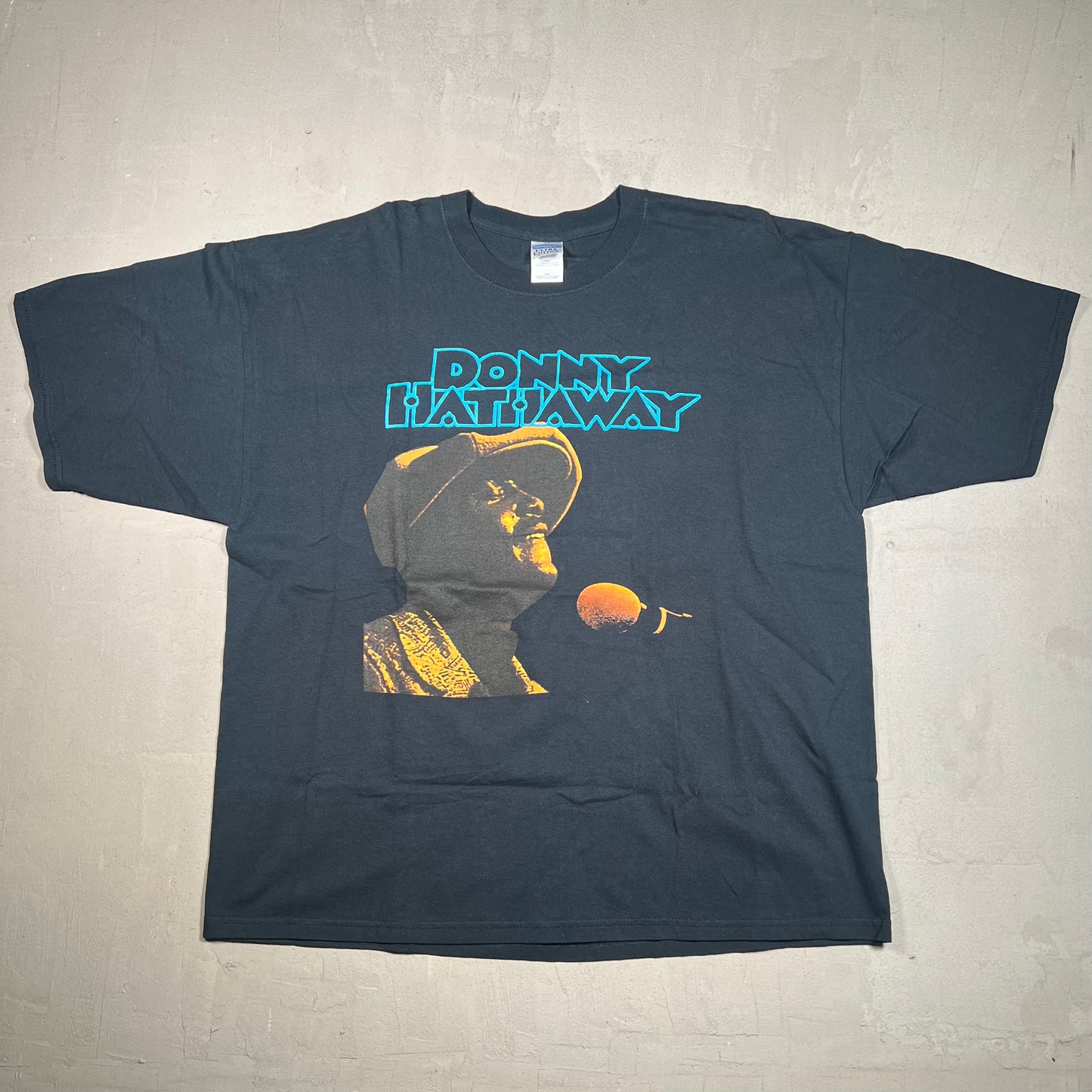 1990s Donny Hathaway Black Tee Size XXL USED v14604