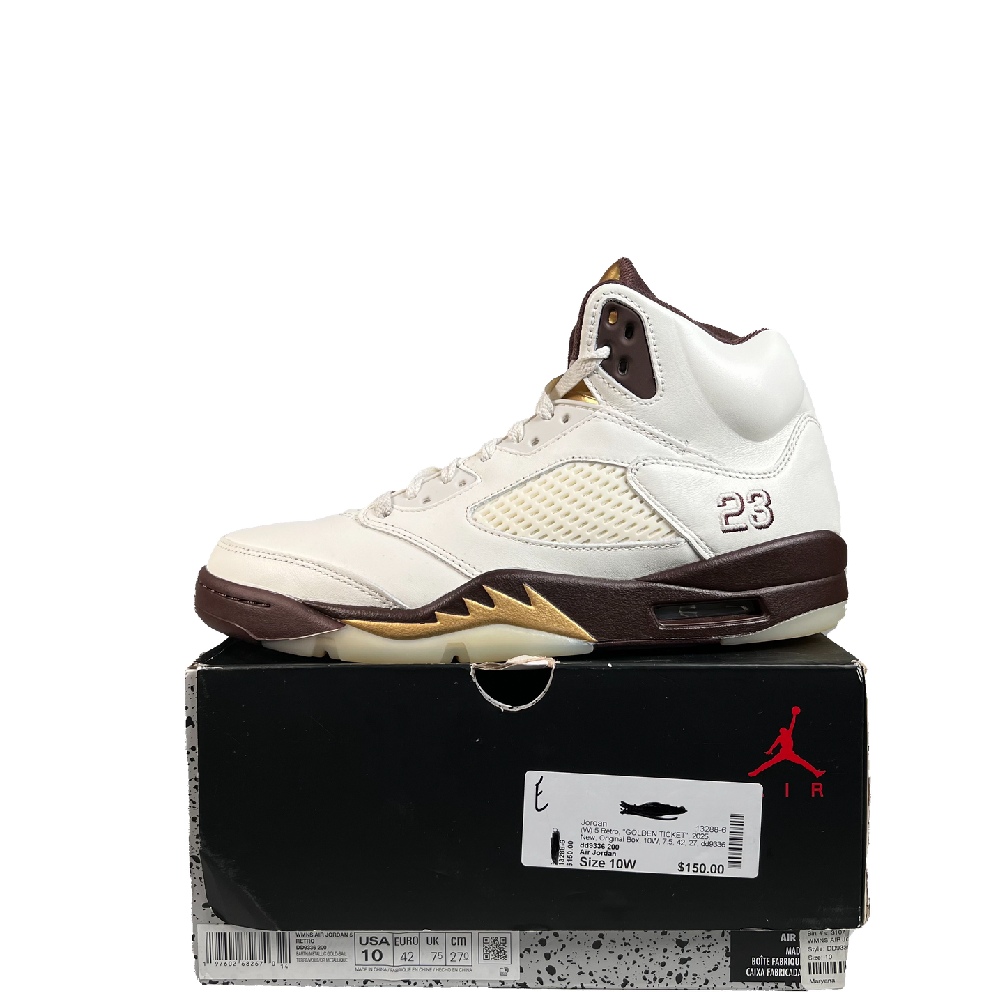 Jordan 5 Golden Ticket (2025) Size 8.5m / 10w USED s21360