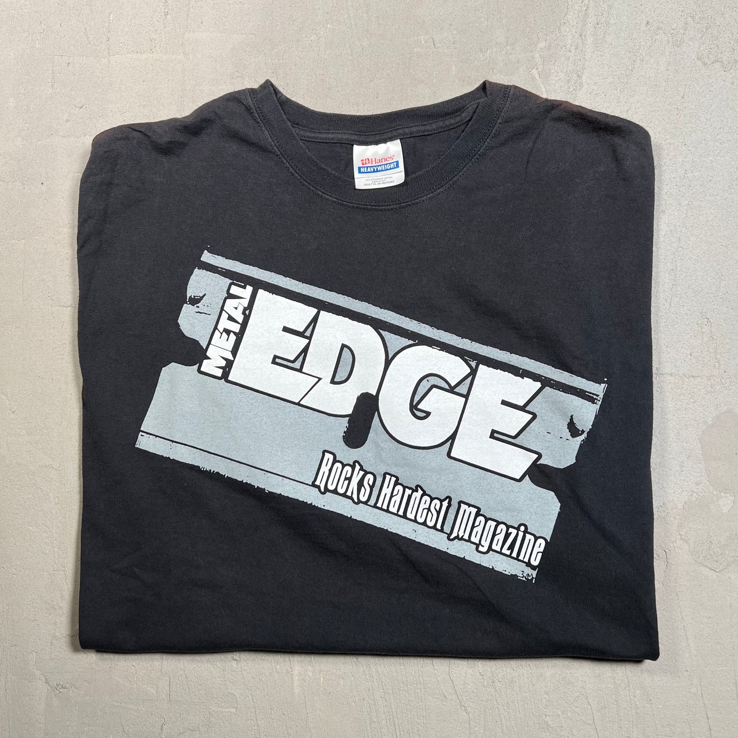Y2K Metal Edge Magazine Black Tee Size XL USED v19441