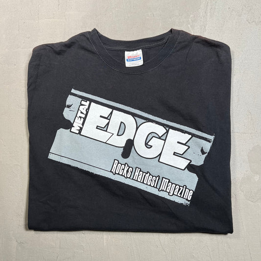 Y2K Metal Edge Magazine Black Tee Size XL USED v19441