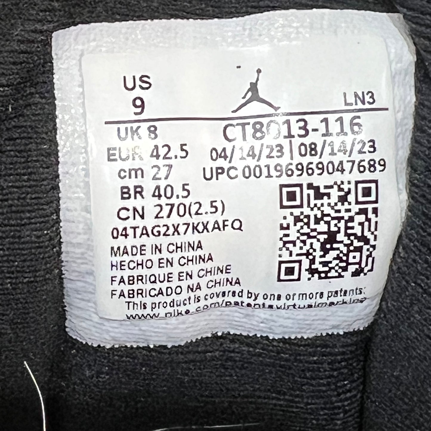 Jordan 12 Cherry (2023) Size 9 USED s19841