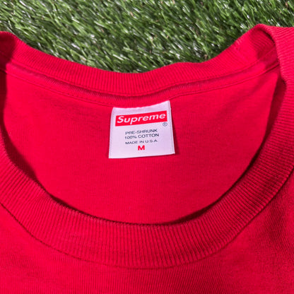 Supreme Red Futura Logo Tee (2020) Size Medium USED x14932