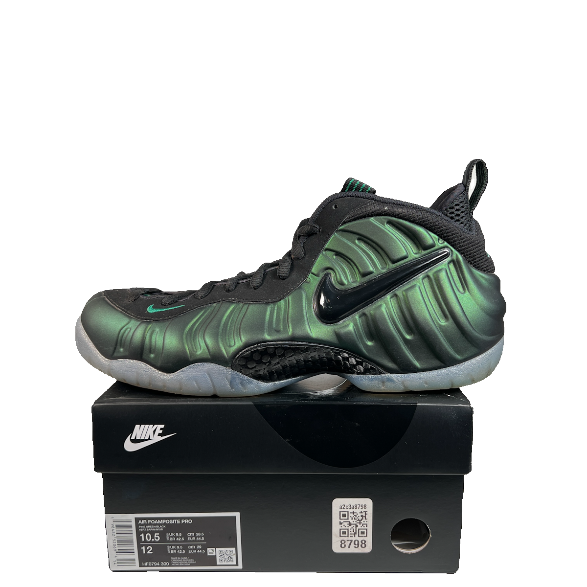 Nike Air Foamposite Pro Pine Green (2025) Size 10.5 USED s22675