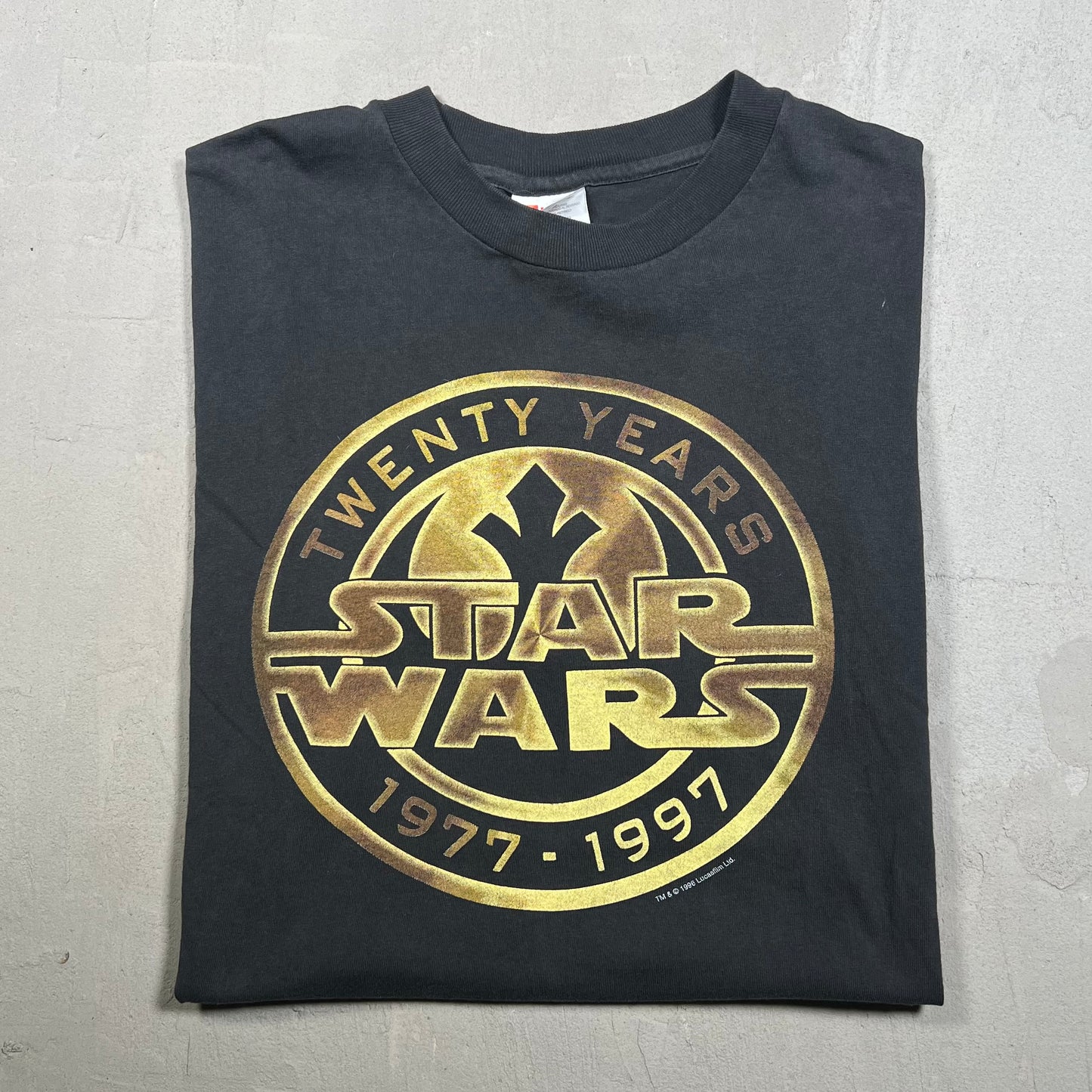 1996 Star Wars 20 Years Black Tee Size Large USED v16786
