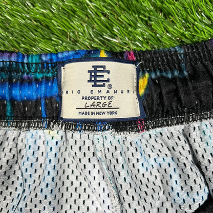 Eric Emanuel Bus Seating Pattern Black Shorts Size Large USED x14750