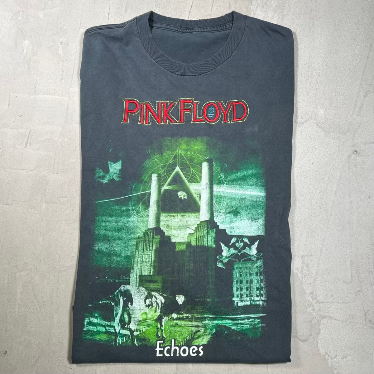 1990s Pink Floyd Echoes Black Longsleeve Size XL USED v20177
