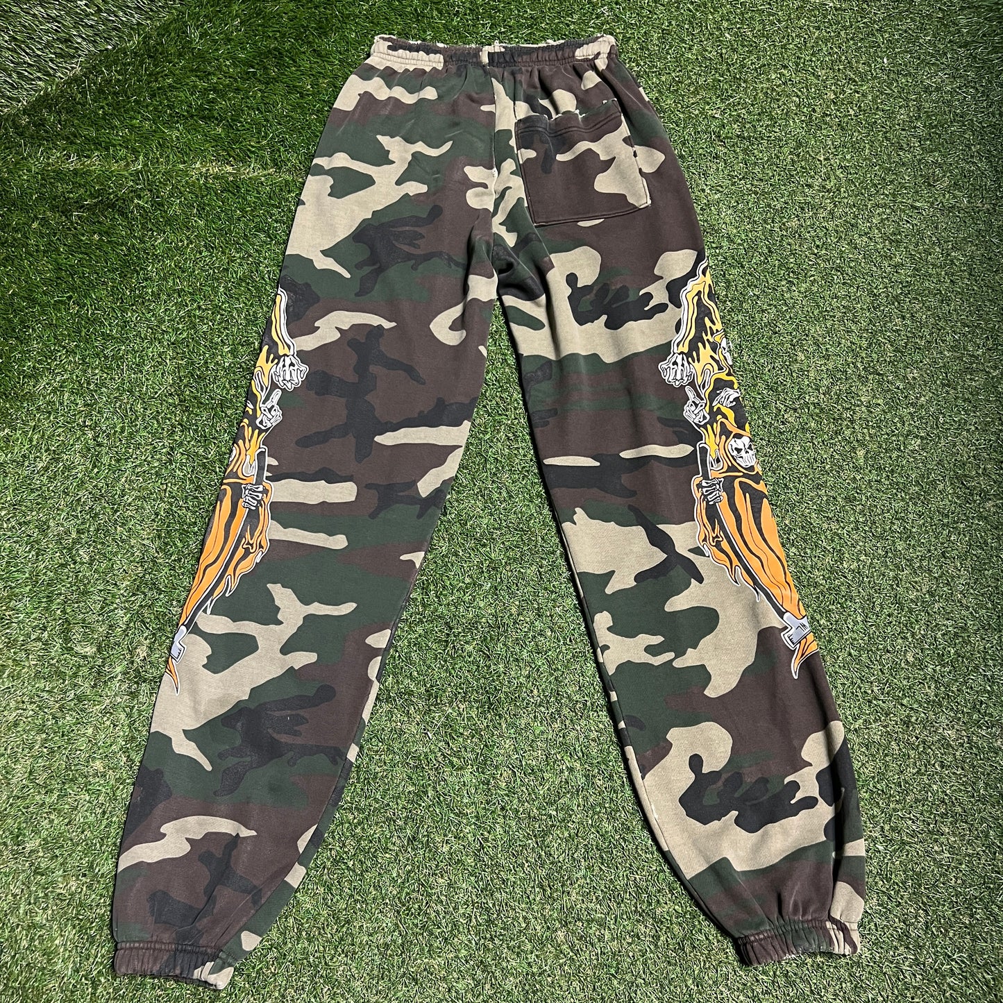Warren Lotas Orange Reaper Camo Sweatpants Size Small USED x14151