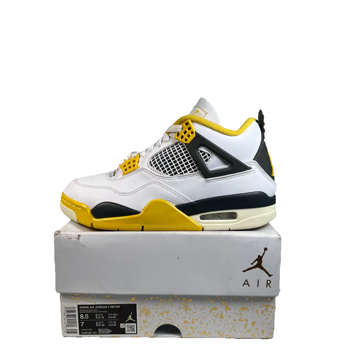 Jordan 4 Vivid Sulfur (2024) Size 7m / 8.5w USED s23504