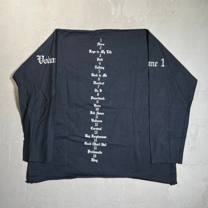 Yeezy Vultures Track List Black Longsleeve size 2 New x10245