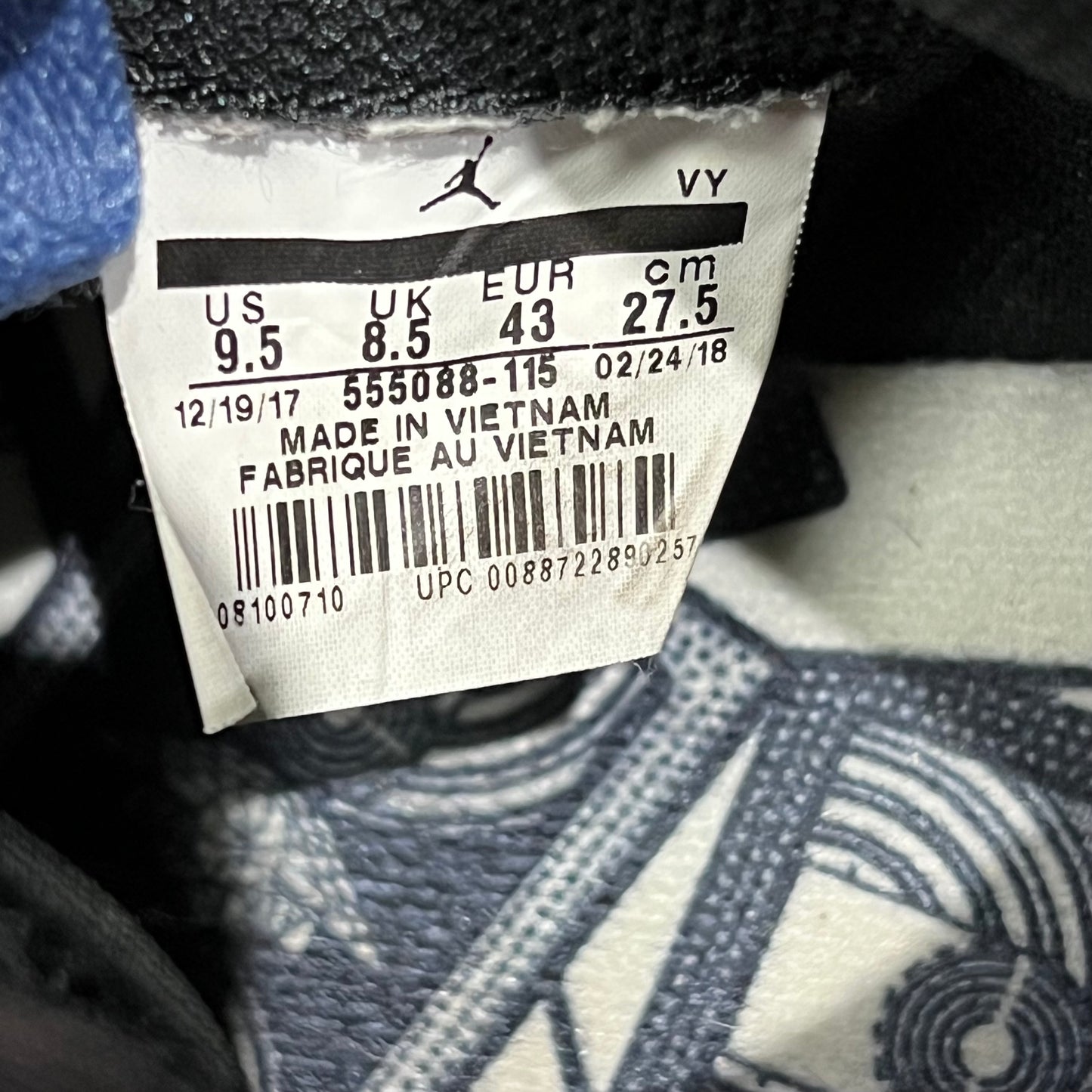 Jordan 1 High Blue Moon (2018) Size 9.5 USED s20158