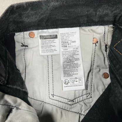 Levis Premium Selvedge Denim Black Washed Jeans Size 30x34 USED v20168