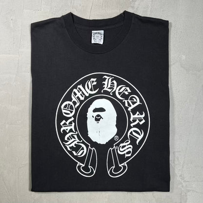 Chrome Heart Bape 2009 Baby Milo Cross Black Tee Size Large USED x15352