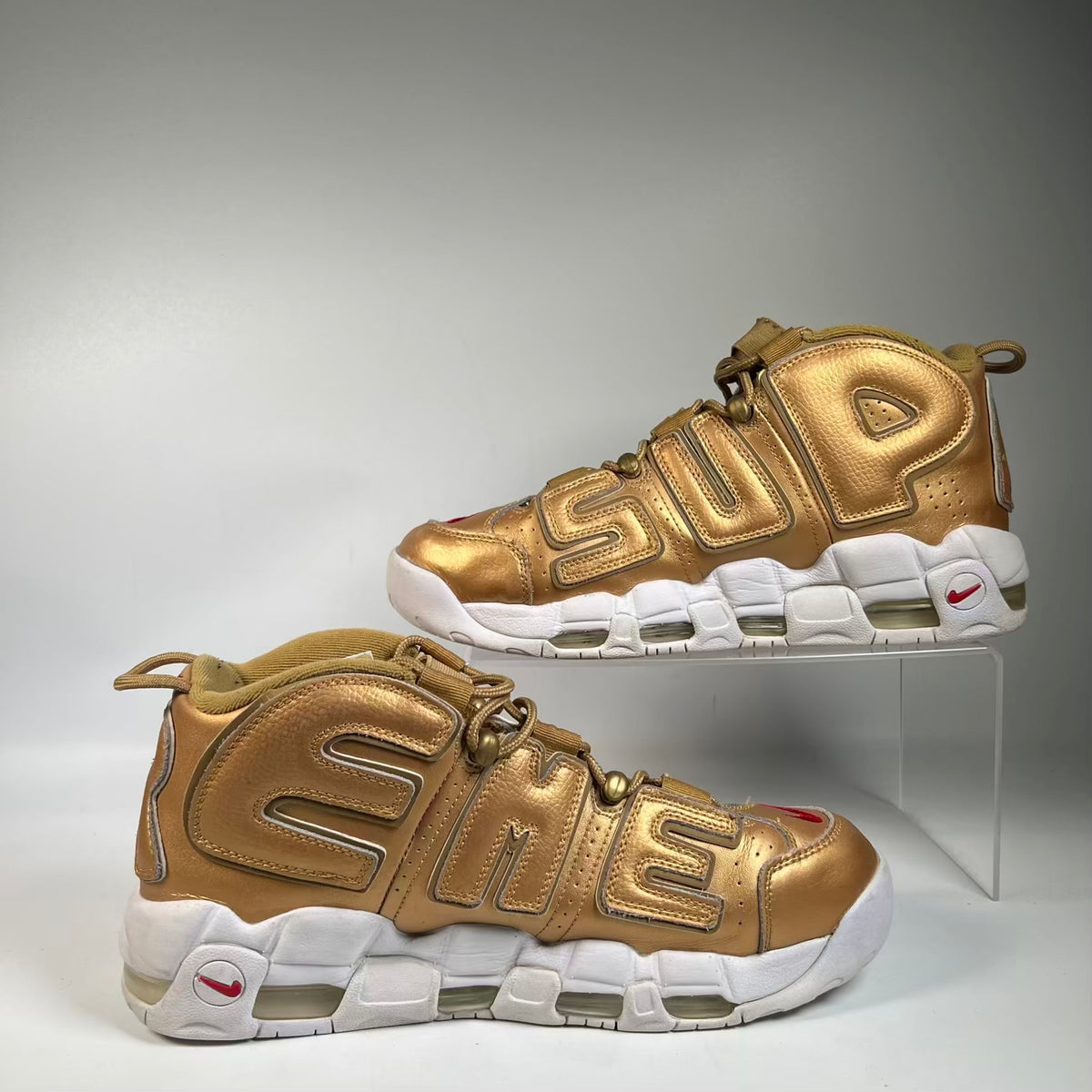 Nike Air More Uptempo Supreme Gold (2017) Size 11 USED s23445