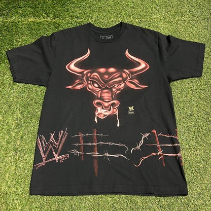 Travis Scott WWE The Rock The Bull Black Tee Size Large NEW x13575