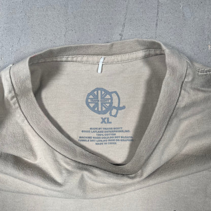 Travis Scott "Live at O2 Arena" Taupre Brown Tee Size XL USED x17351