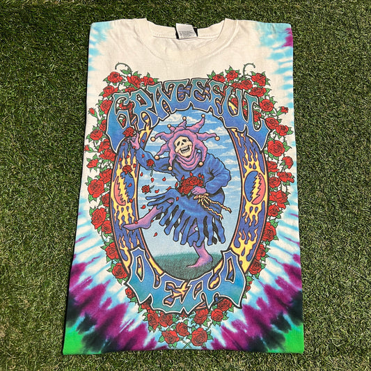 Y2K Grateful Dead 93 Seasons Jestor Tie Dye Tee Size Large USED v16394