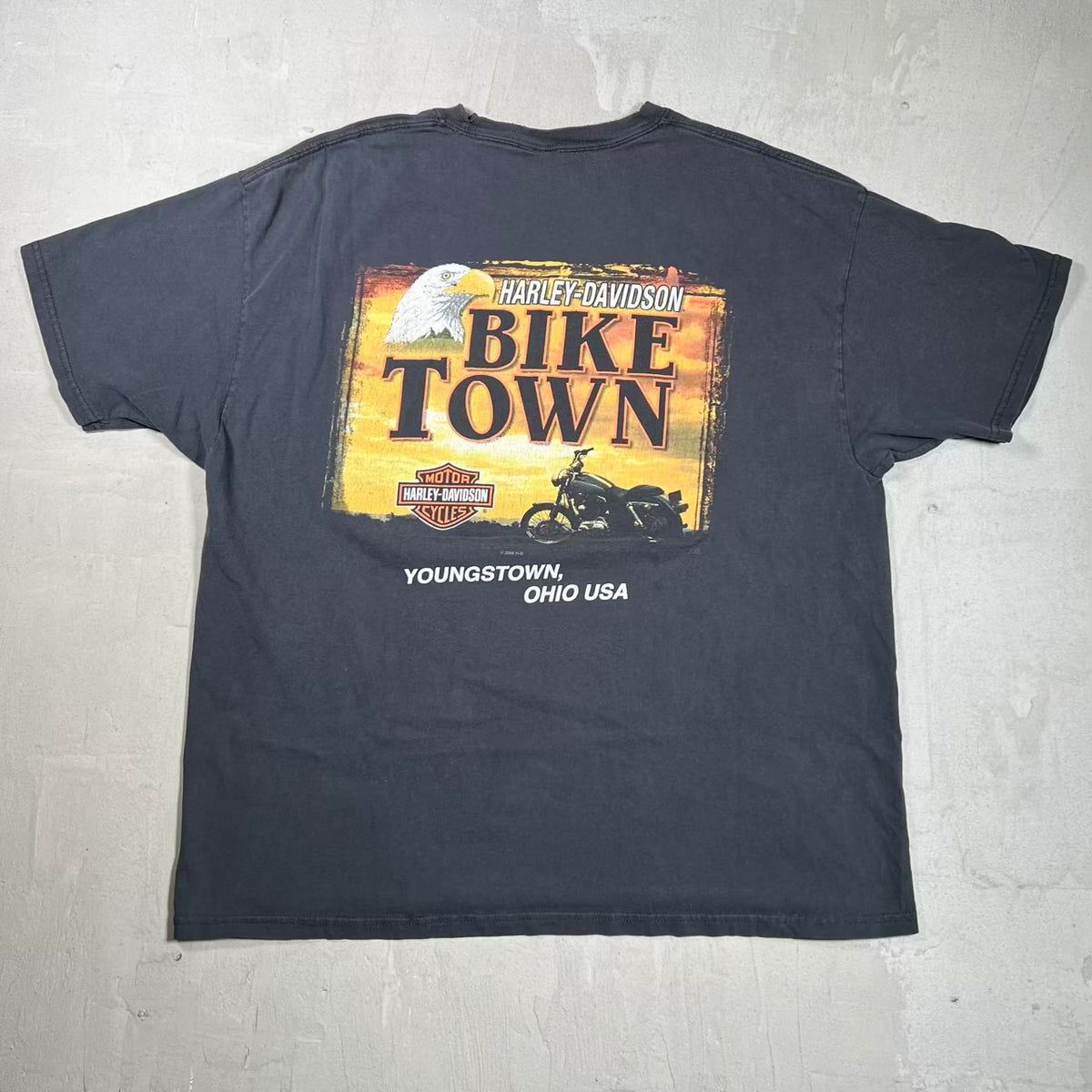 2011 Harley Davidson Bike Town Youngstown Ohio Black Tee Size XL USED v20101