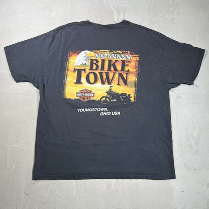 2011 Harley Davidson Bike Town Youngstown Ohio Black Tee Size XL USED v20101