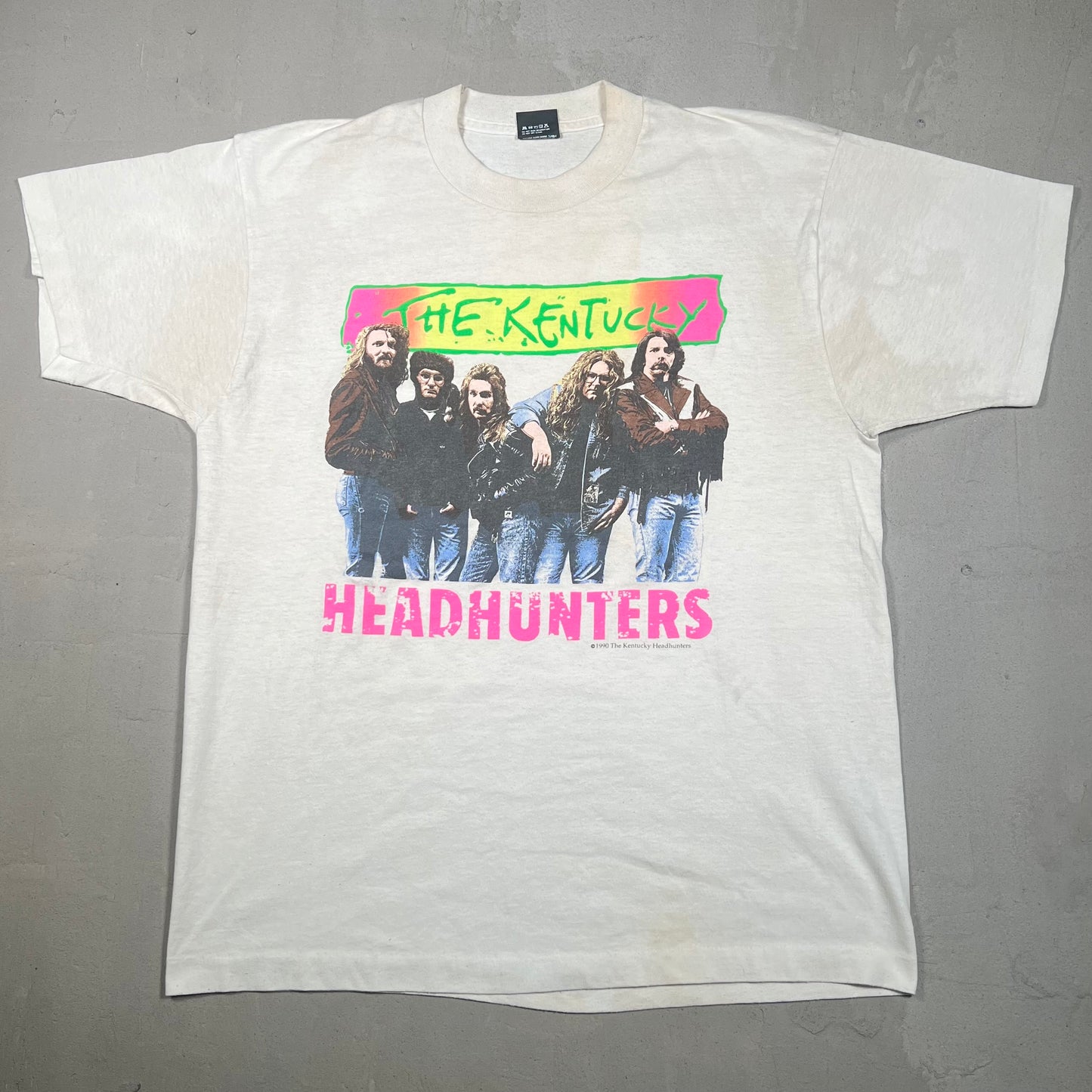 1990 The Kentucky Headhunters White Tee Size XL USED v19179