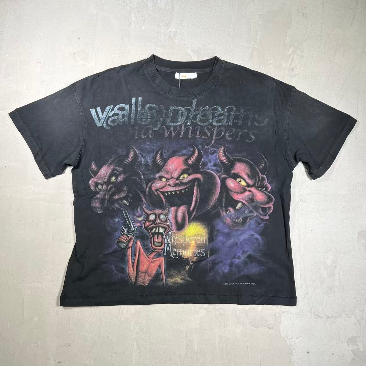 Vale Voices Washed Black Tee Size Medium NEW x18965