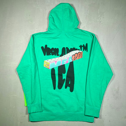 Virgil Alboh ICA Graffiti Green Hoodie Size Medium USED x17163