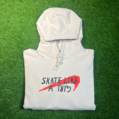 Nike SB Skate Like A Girl Light Bone Hoodie Size Large USED x16882