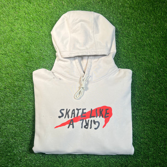 Nike SB Skate Like A Girl Light Bone Hoodie Size Large USED x16882