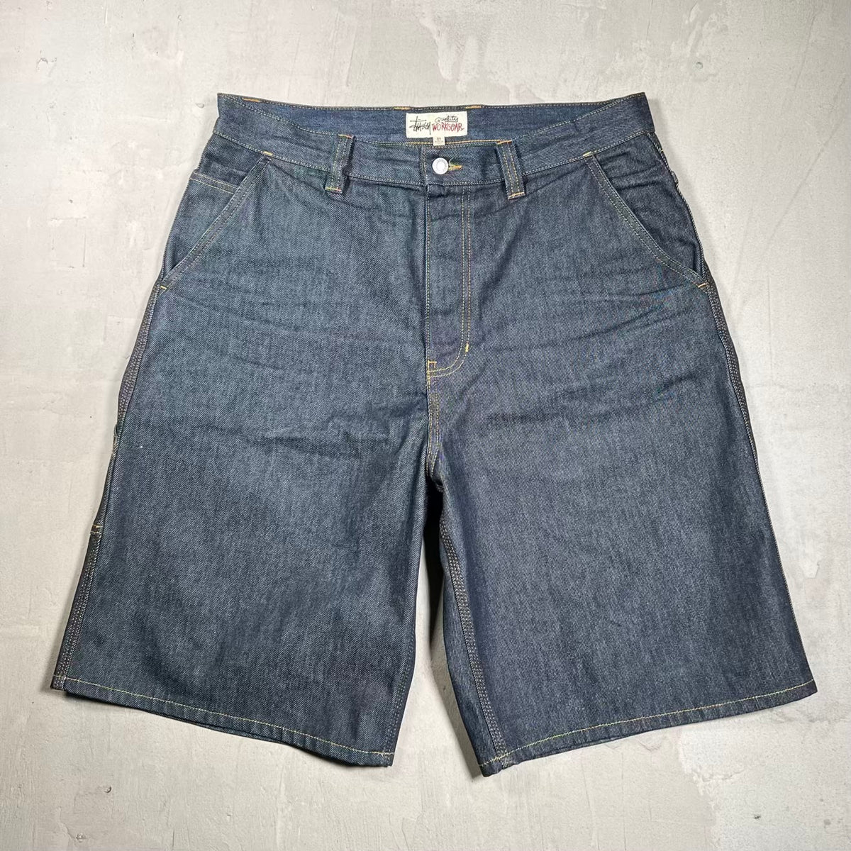 Stussy Workgear Raw Denim Shorts Size 34 USED x18397