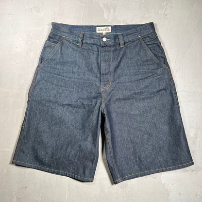 Stussy Workgear Raw Denim Shorts Size 34 USED x18397