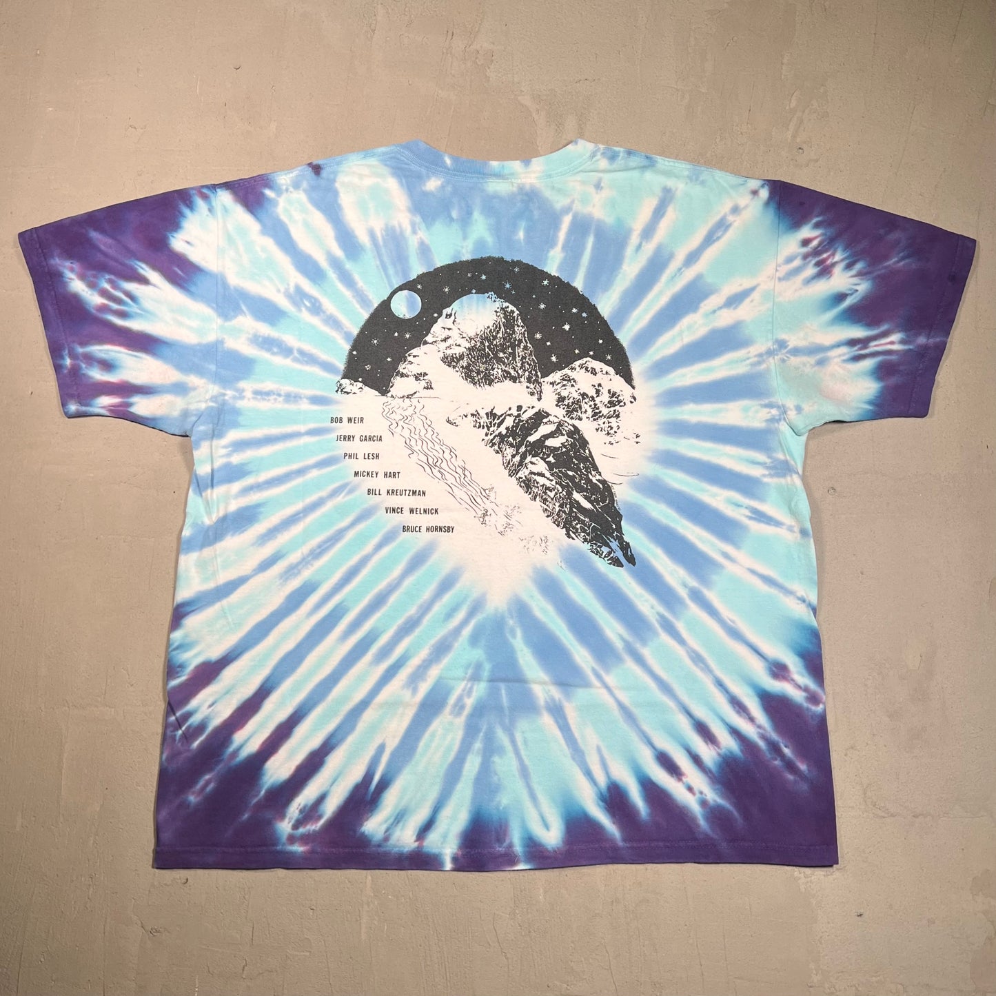 1995 Grateful Dead Skiing Skeleton Tie Dye Tee Size XL USED v9127