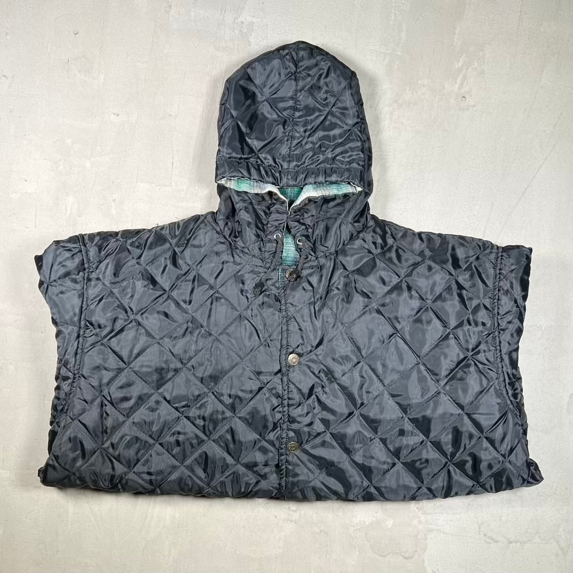 1990s I.C. Mountain Green Flannel Padded Reversible Hoodie Size XL USED v20416