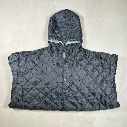 1990s I.C. Mountain Green Flannel Padded Reversible Hoodie Size XL USED v20416