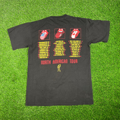 1995 Rolling Stones North American Tour Black Tee Size Large USED v17667