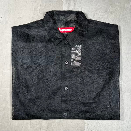 Supreme Last Supper Lace Shirt Black (2025) Size Large NEW x18851