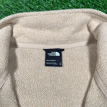 North Face Tan Fleece Zip Up Longsleeve Size XL USED v17791
