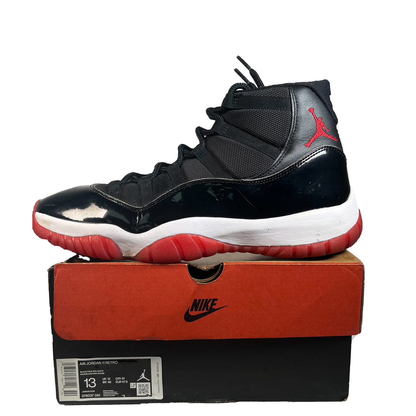 Jordan 11 Playoffs Bred (2019) Size 13 USED s22460