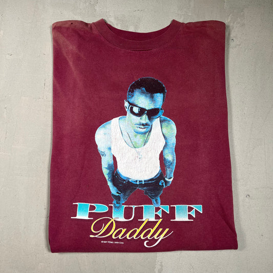 1997 Maroon Puff Daddy Tee Size XL USED v17768