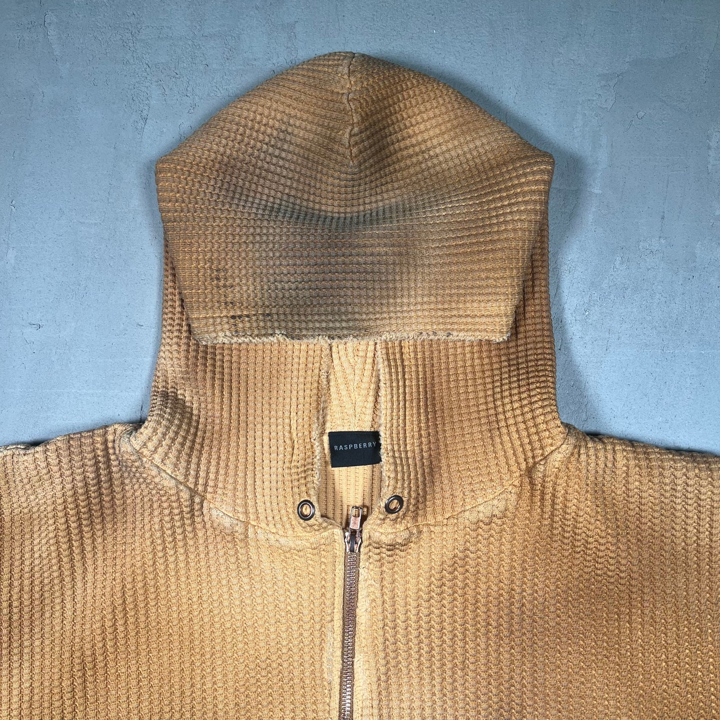GV Gallery Raspberry Hills Waffle Dyed Heavy Thermal Zip Up Hoodie Size Small NEW x17360