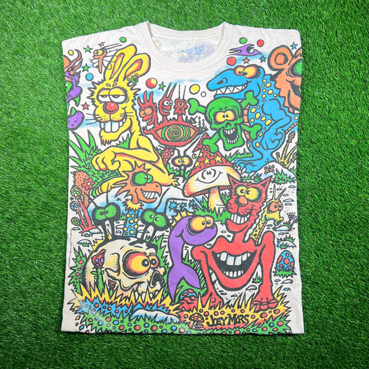 Modern Liquid Blue Monster AOP Tee Size XL USED v18715
