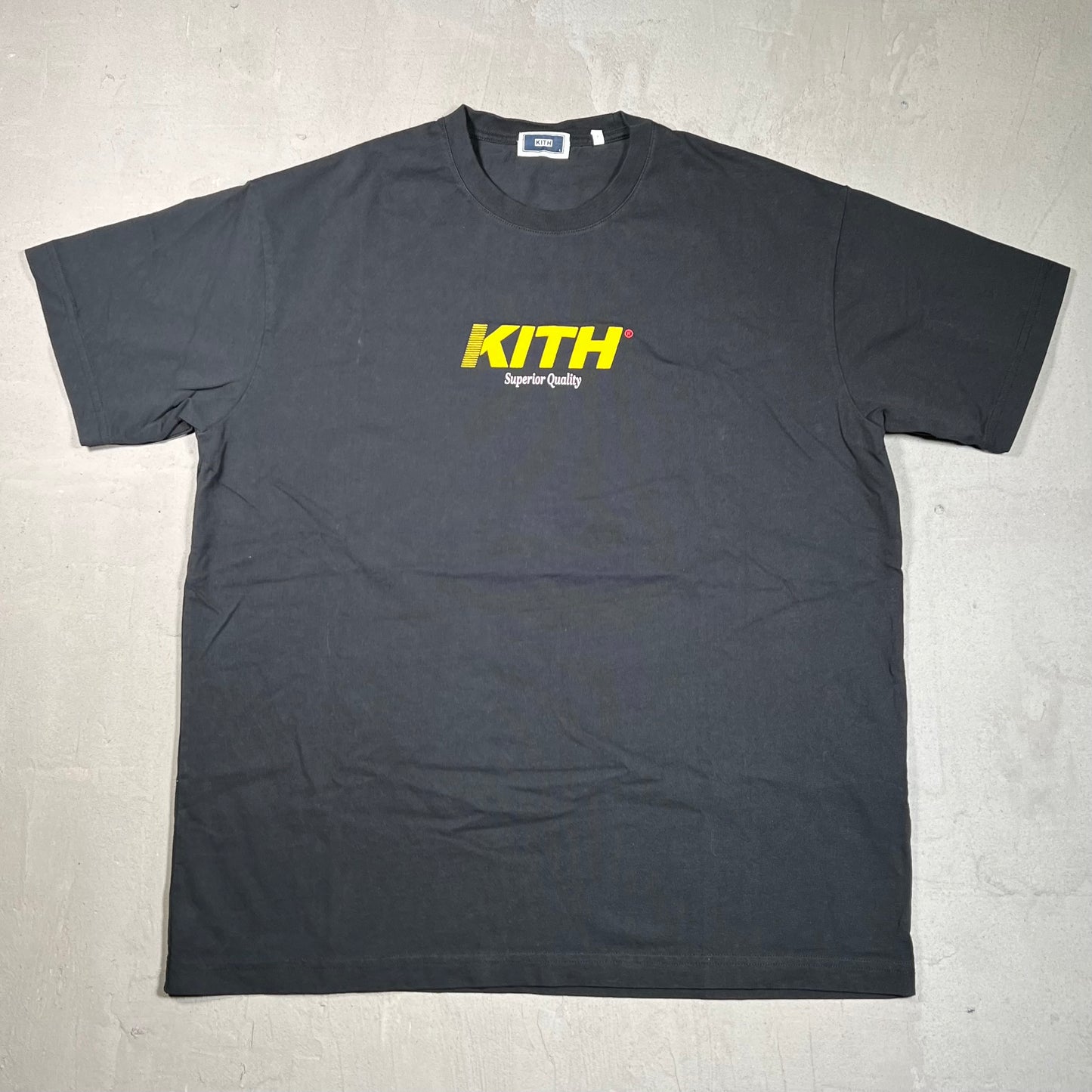 Kith Logo Tee Black/Yellow Size Large USED x17521
